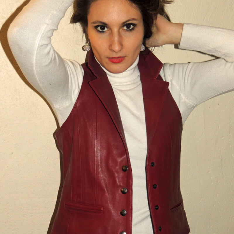 Gilet en cuir femme