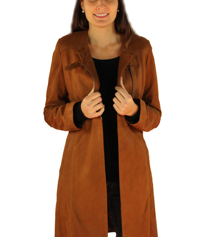 3/4 cuir daim noisette femme dorothy