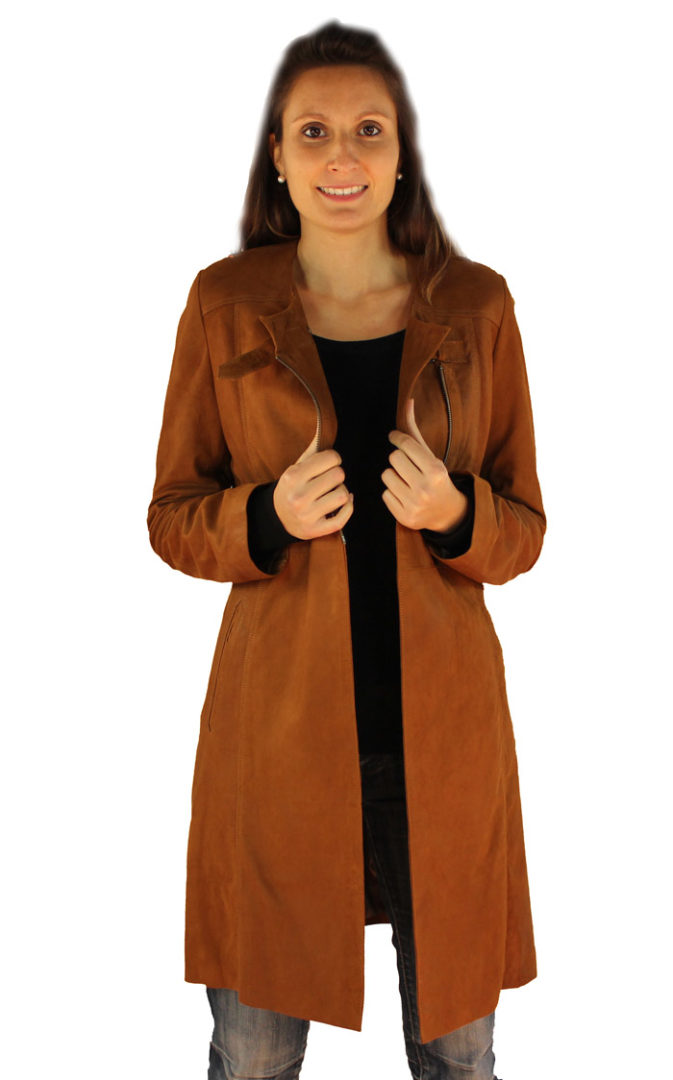 3/4 cuir daim noisette femme dorothy