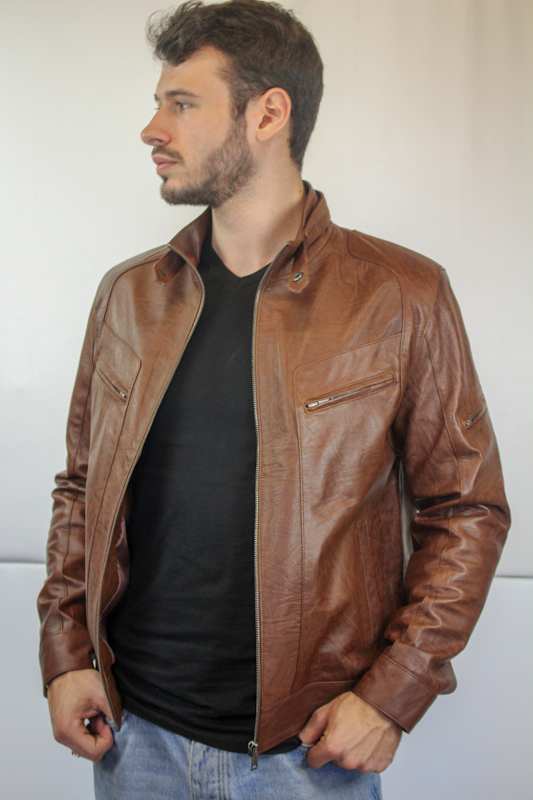 Blouson milano pain brulé pris de 3/4 grand ouvert