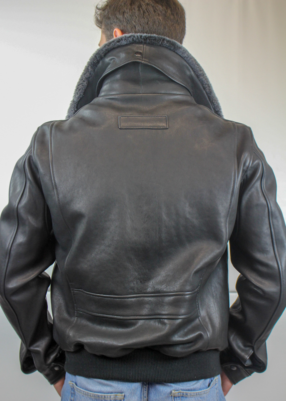Blouson "Aviateur" en Cuir Noir Homme – Image 6