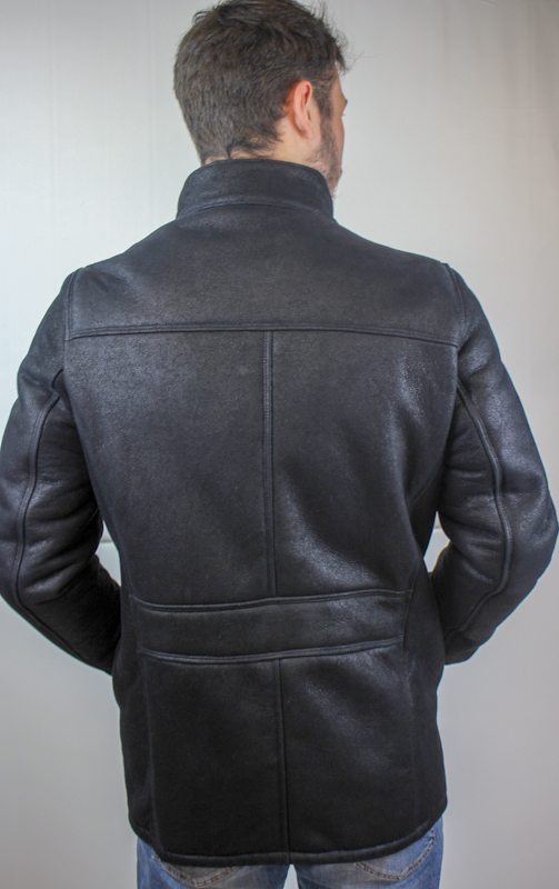 Veste en peau de mouton retournée noir – Image 5