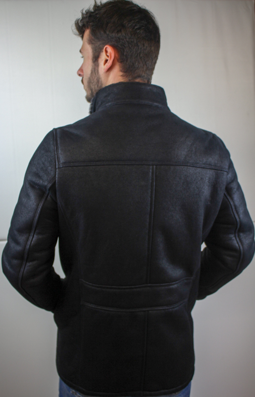 Veste en peau de mouton retournée noir – Image 6