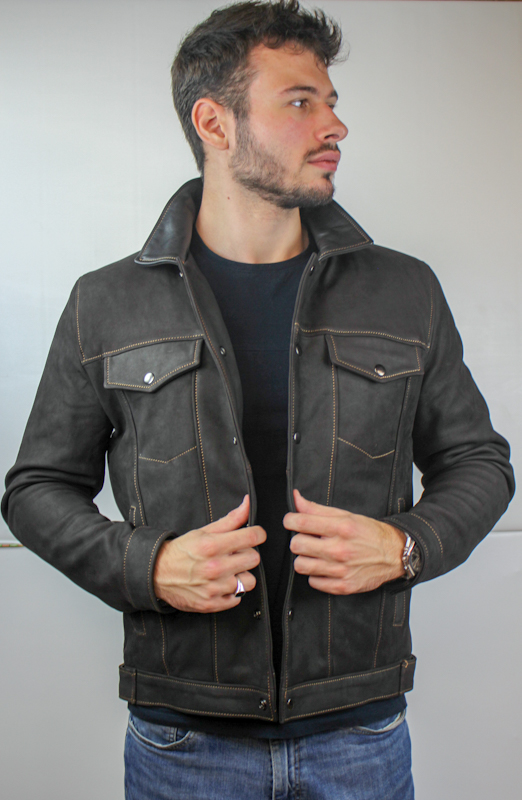 veste en nubuck western vue de face