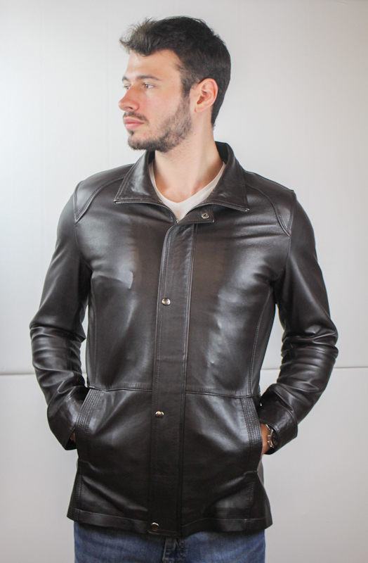 Veste en Cuir marron "Karl" pour homme – Image 3