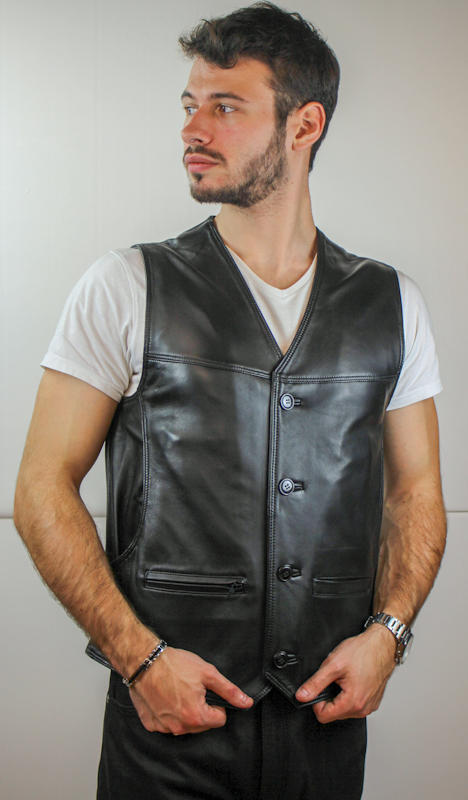 Gilets en cuir homme