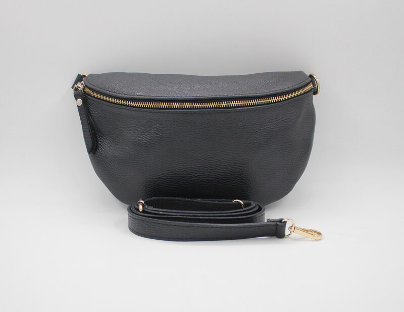 Banane en cuir noir