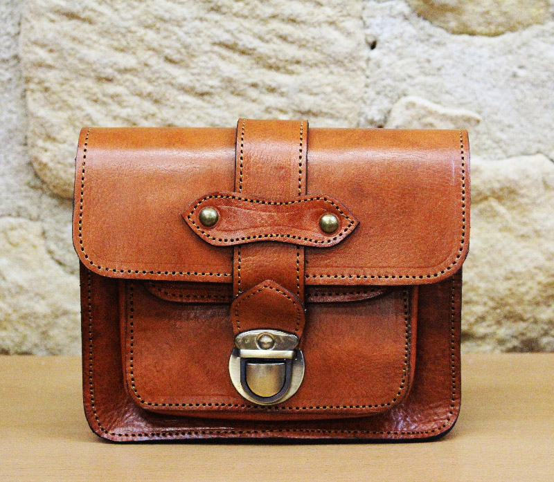 Sac en cuir marron