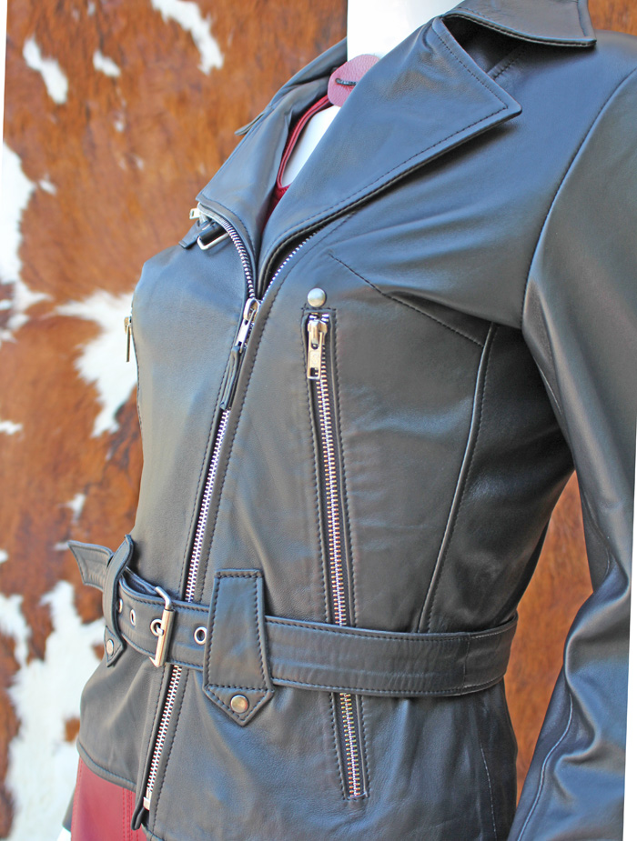 Blouson perfecto en cuir noir – Image 3