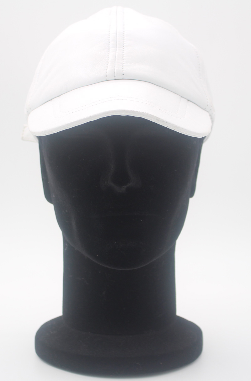 Casquette en cuir agneau blanc – Image 4