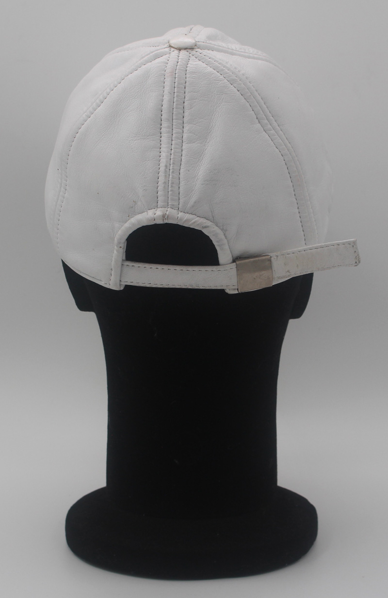 Casquette en cuir agneau blanc – Image 3