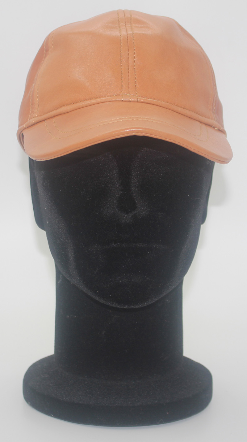 Casquette en cuir agneau camel – Image 4