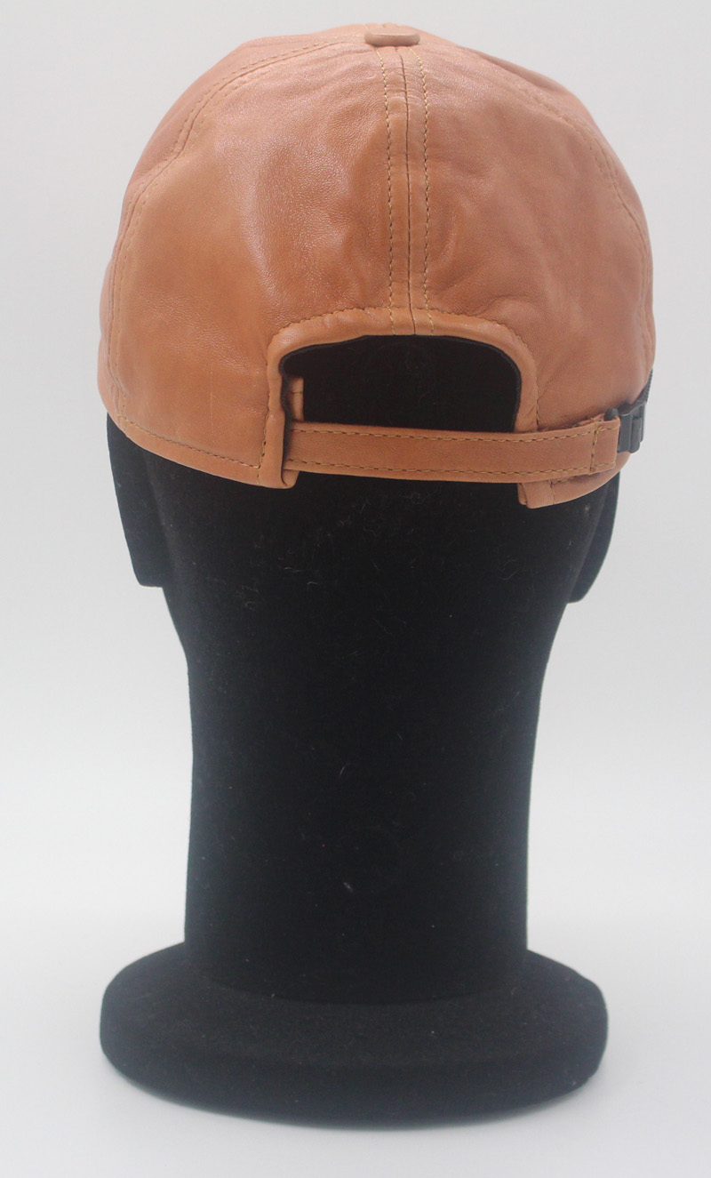 Casquette en cuir agneau camel – Image 3