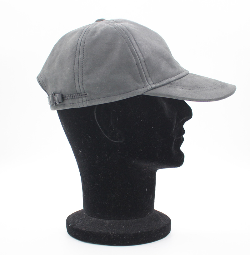 Casquette en cuir d'agneau gris – Image 2