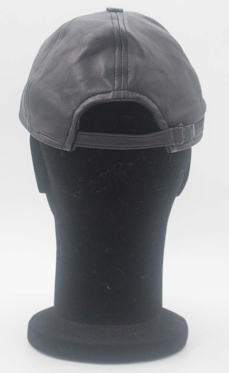 Casquette en cuir agneau noir – Image 2