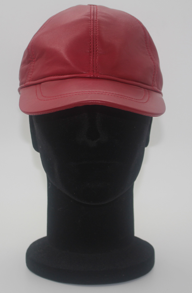 Casquette en cuir agneau rouge – Image 4