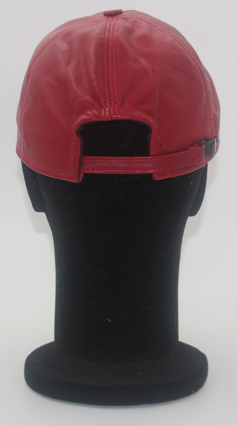 Casquette en cuir agneau rouge – Image 3