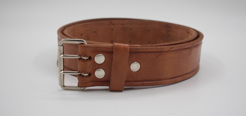 Ceinture en cuir double ardillon camel – Image 2