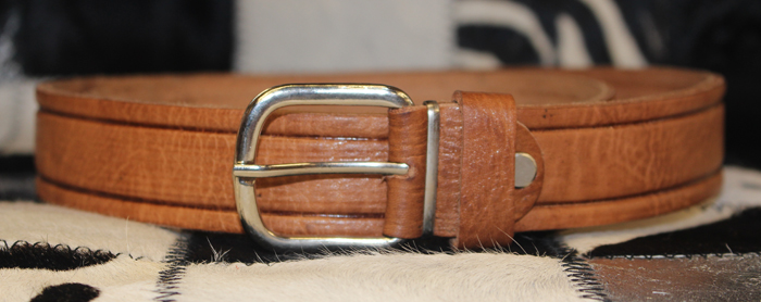Ceinture en cuir marron clair homme