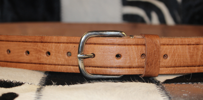 Ceinture en cuir marron clair homme – Image 2