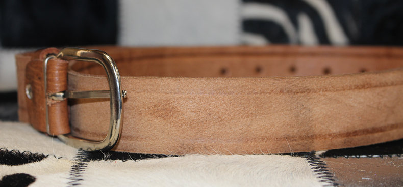 Ceinture en cuir marron clair homme – Image 3