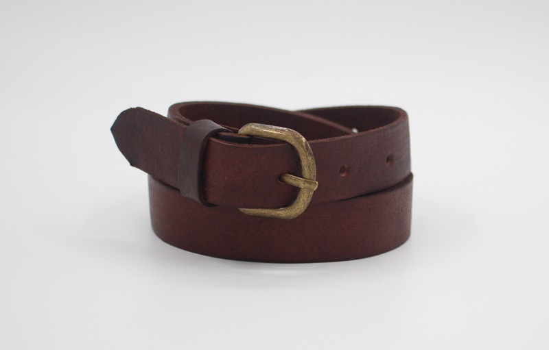 Ceinture en cuir fine marron femme
