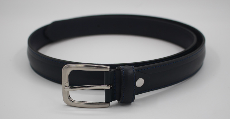 Ceinture en cuir bleu fine – Image 3