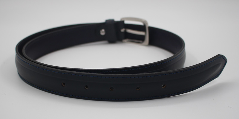 Ceinture en cuir bleu fine – Image 2
