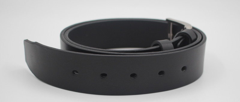 Ceinture en cuir noir lisse – Image 2