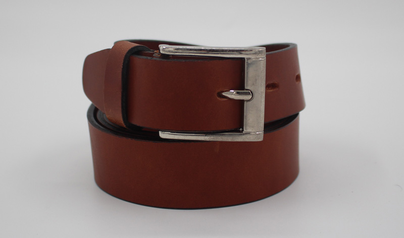 Ceinture en cuir camel lisse