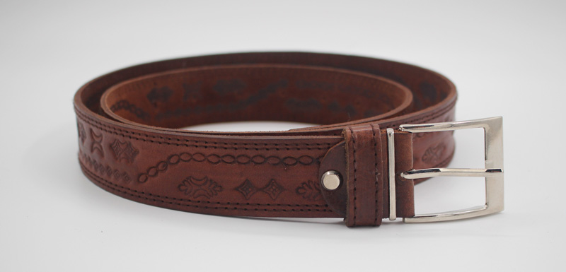 Ceinture large en cuir martelé pour homme – Image 2