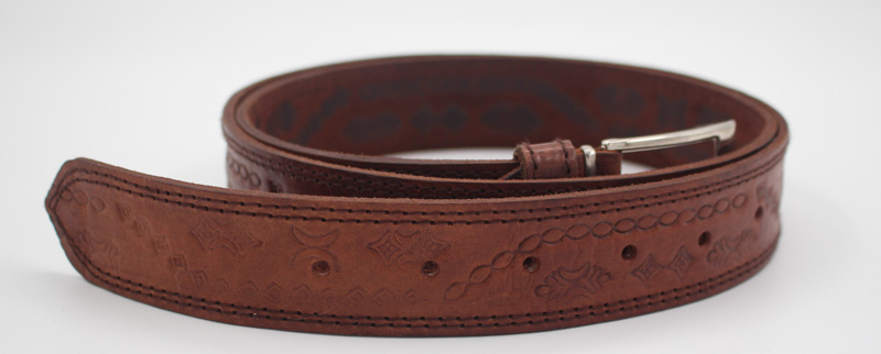 Ceinture large en cuir martelé pour homme – Image 3