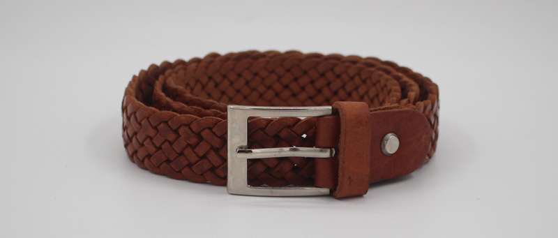 Ceinture en cuir tressée camel – Image 3