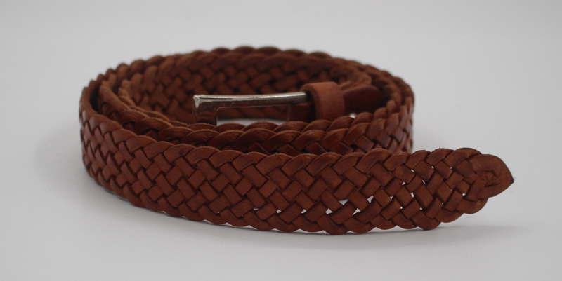 Ceinture en cuir tressée camel – Image 2
