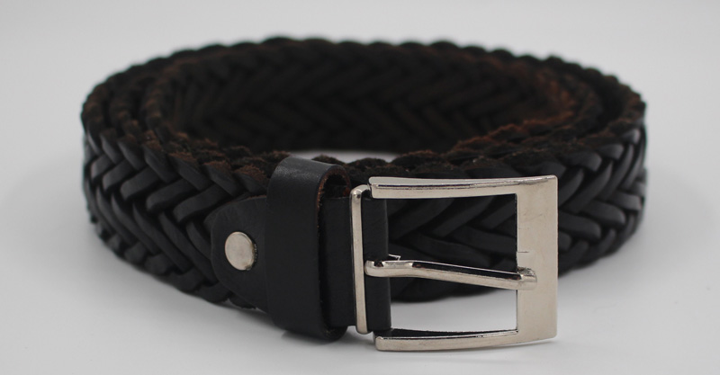 Ceinture en cuir tressée noir – Image 2