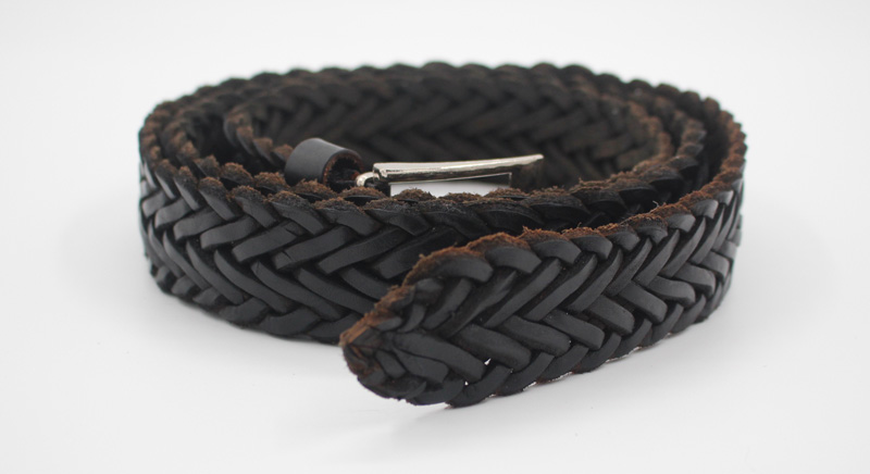 Ceinture en cuir tressée noir – Image 3