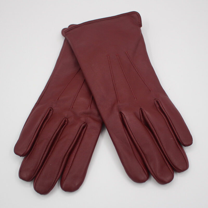 Gants en cuir agneau rouge pour femme