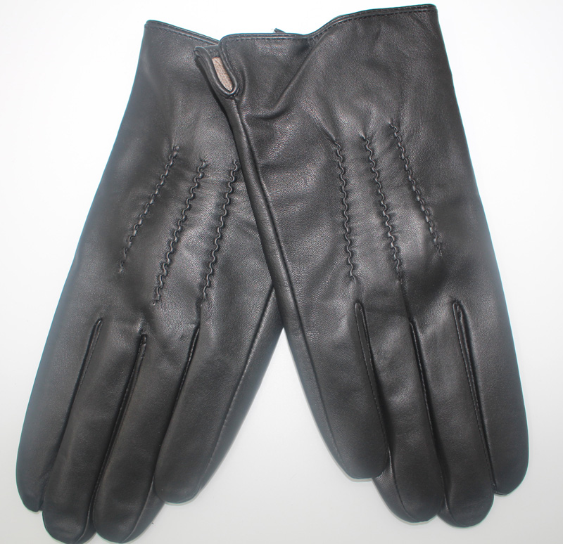 Gants en cuir agneau noir