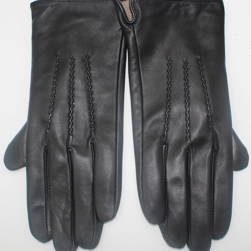 Gants en cuir agneau noir pour femme