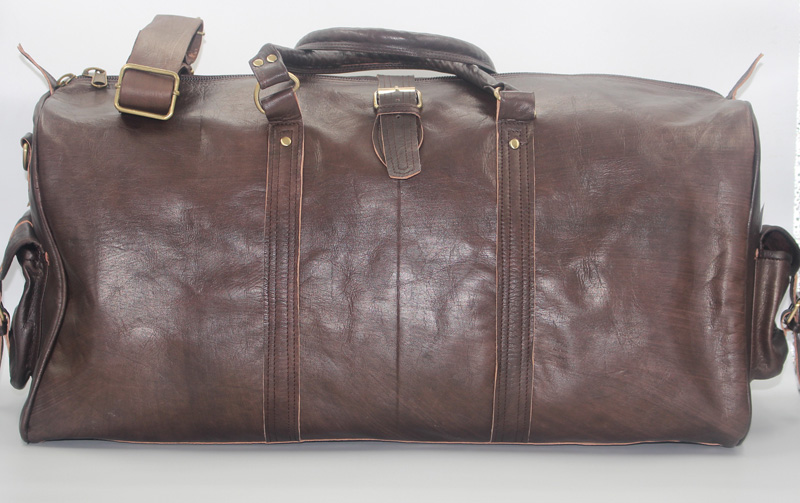 Sac de voyage en Cuir - Marron foncé - Format Moyen