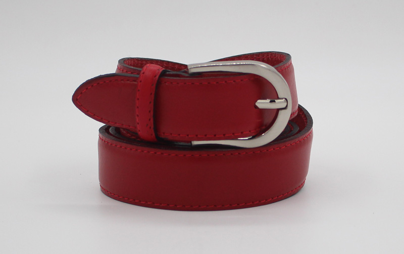 Ceinture en cuir rouge pour femme
