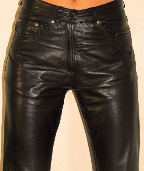 Pantalon en cuir noir femme 501 – Image 2
