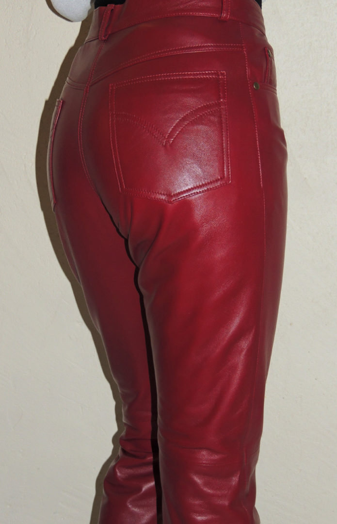 Pantalon en cuir rouge femme 501 – Image 3