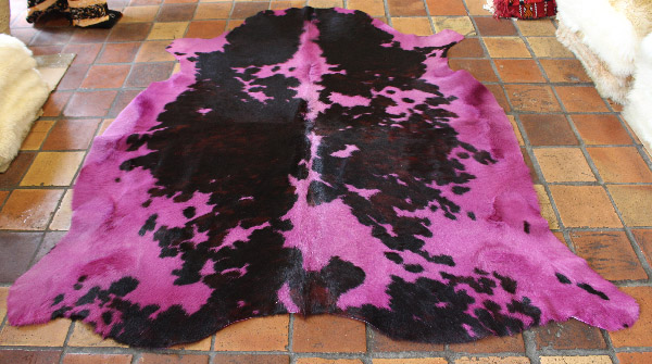 Peau de vache normande teintée en violet