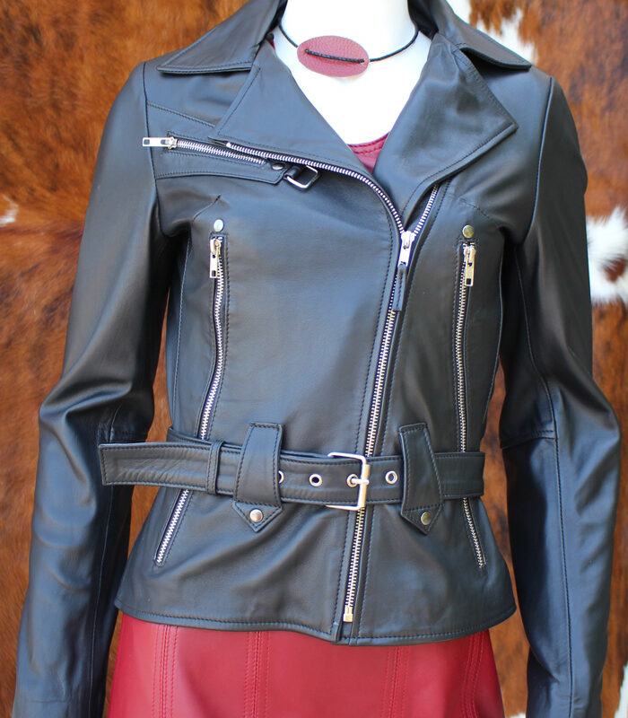 Blouson perfecto en cuir noir