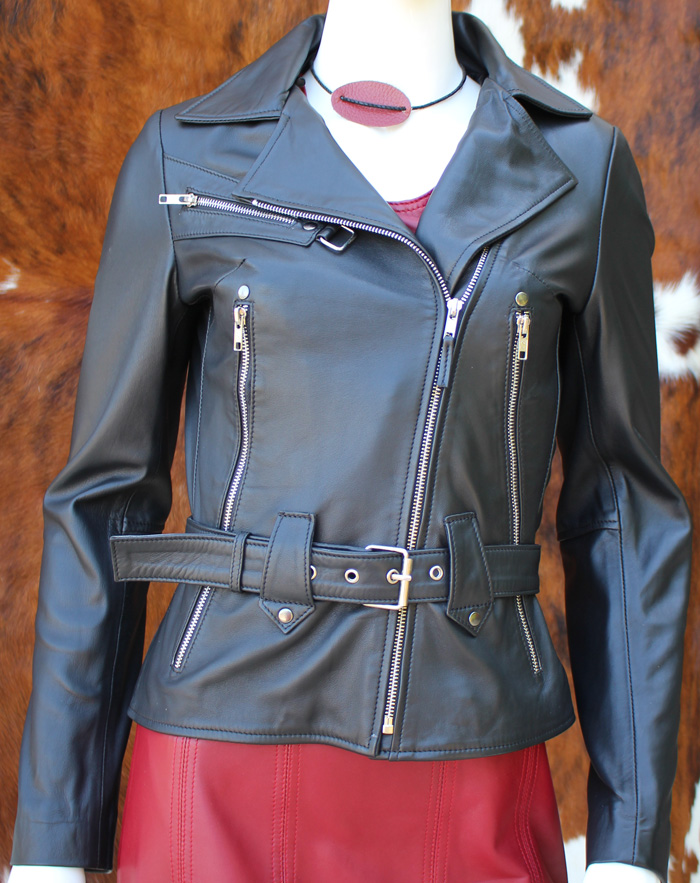 Blouson perfecto en cuir noir