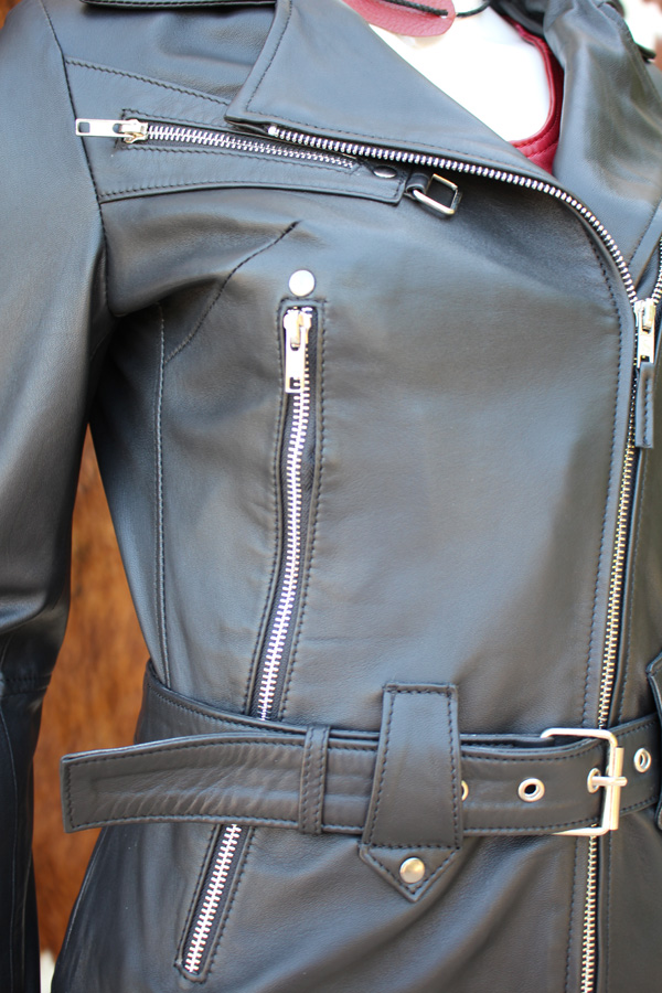 Blouson perfecto en cuir noir – Image 2