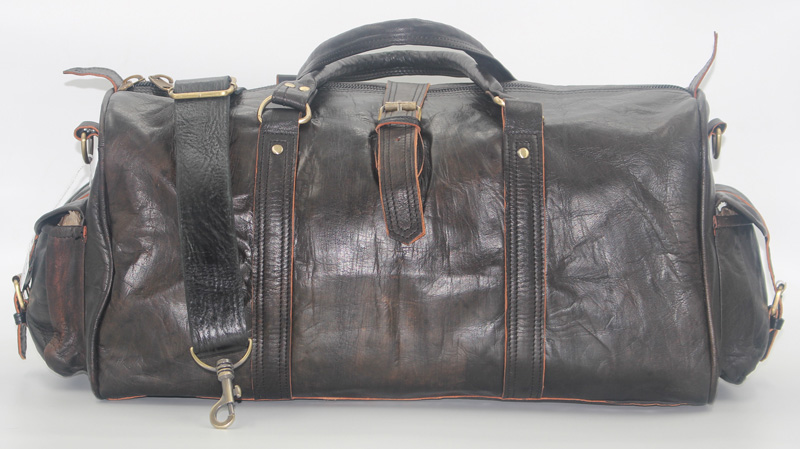 Sac de voyage en Cuir - Noir - Format Moyen