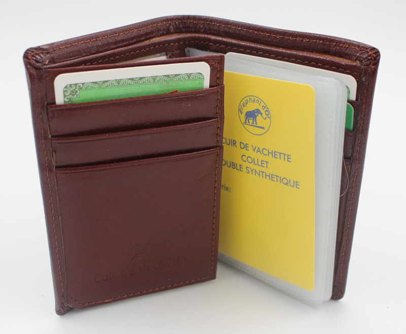 Porte carte cuir vachette marron – Image 3