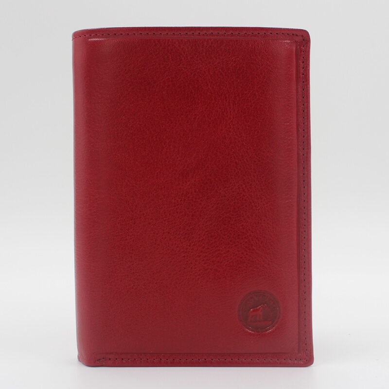 Portefeuille cuir vachette rouge